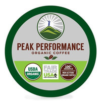 Peak Performance High Altitude Organic Coffee Pods. High Performance Body & Mind Coffee For High Performance Individuals. Fair Trade USDA Organic Beans. Medium Roast Single Serve Keurig 24 KCups