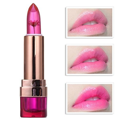Lipstick Jelly Transparent Flower, Molie Color Change Temperature Change Lip Balm Stick Moisturizing Durable Non-Fade Lip Gloss