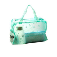 So Beauty Crystal Multipurpose Floral Comestic Makeup Beauty Storage Grid Transparent Travelling Bath Bag
