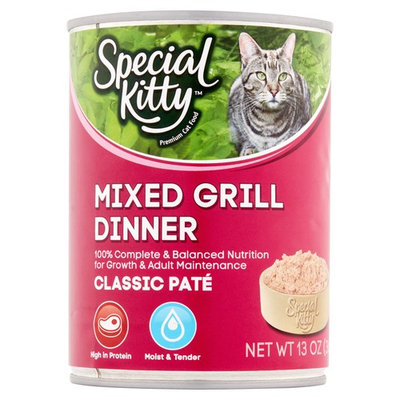 Special Kitty Classic Pate Mixed Grill Dinner Wet Cat Food. 13-oz Can