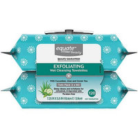 Equate Beauty Exfoliating Wet Cleansing Towelettes, 60 sheets, (Pack of 2)