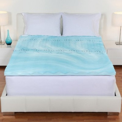 2” Orthopedic 5-Zone Foam Mattress Topper (Full) Blue - Authentic Comfort®