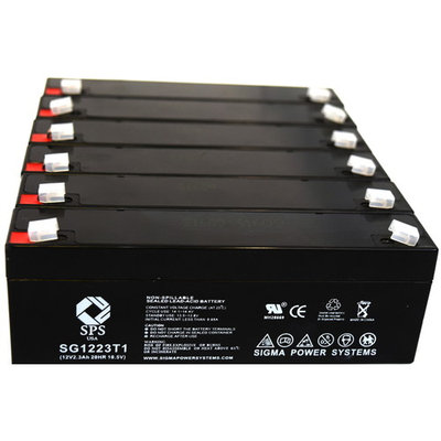 SPS Brand 12V 2.3 Ah Replacement Battery for Alphasource 115-018019-00 (6 pack)