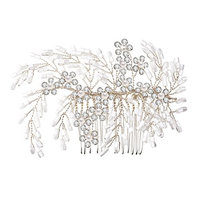 LISALI Silver Women's Hair Comb Accessories Bridal Hair Pieces Hairpin Wedding Hair Accessories