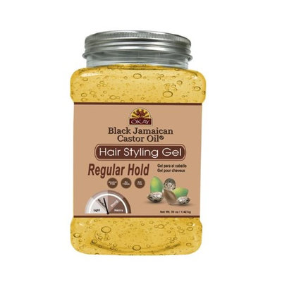 Okay OKAY-BJG50 50 oz Black Jamaican Hair Styling Gel Regular Hold