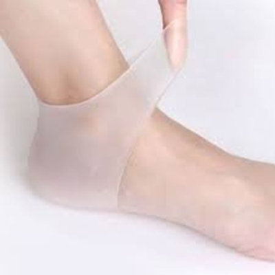ComfortGear Gel Heel Sleeve - Shock absorption, Heel Spur, Callous Softener, Heel Support, jogger's Heel, Ankle Support (White)