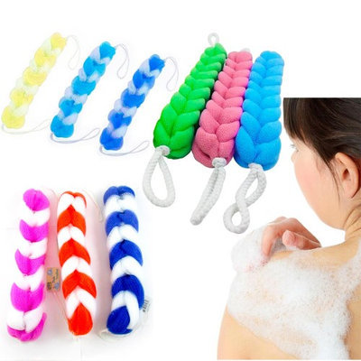 Alltopbargains 3 Back Scrubber Bath Shower Mesh Sponge Exfoliating Body Brush Wash Puff Spa New