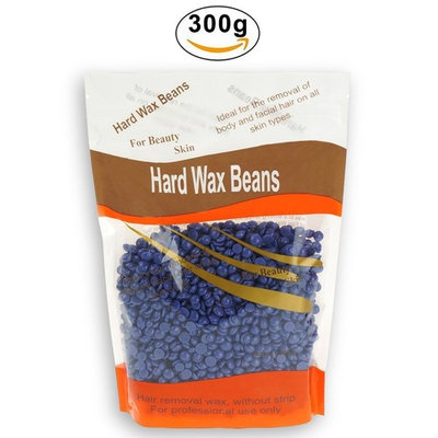 Hard Wax Beans, Amwell Natural Full-Body Hair Removal Hard Wax Beans for Facial Arm Legs & Sensitive Areas, Depilatory Pearl Hard Wax for Women Men, 300g/10oz-Greentea