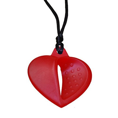KidKusion Gummi Teething Necklace Heart, Red