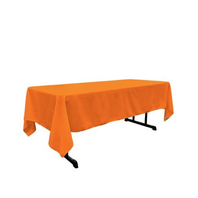 LA Linen TCpop60x144-OrangeP48 Polyester Poplin Rectangular Tablecloth Orange - 60 x 144 in.