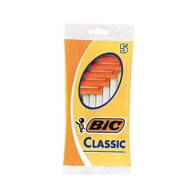 Bic Mens Classic Normal Disposable Shaver, 5 in a Pack (Pack of 12) 60 Razors Total