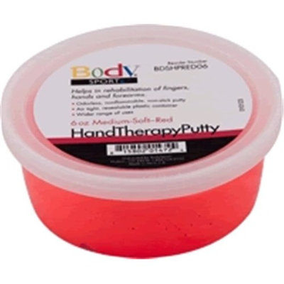 Body Sport BDSHPRED06 6 oz Hand Therapy Putty Soft, Red - Medium