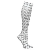 Celeste Stein Women's Mild Compression Knee High Stockings - Grey Diamonds