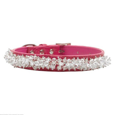 Mirage Pet Products 35-01 MDPK Faux Croc Beaded Collar Pink Medium