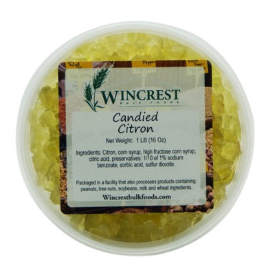 Wincrest Bulkfoods Candied Diced Citron ~ Glazed Fruit ~ 1 Pound Tub
