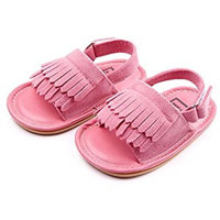 Summer Lovely Tassel Style Baby Girl Boy Toddlers Kids Sandals Shoes with Soft Anti-Slip Rubber Sole Matte Upper Pink Size 11 Fits Babies Aged 0 to 6 Months