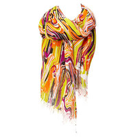 Amtal Fashion Floral Abstract Design Lightweight Spring Summer Scarfs for Women