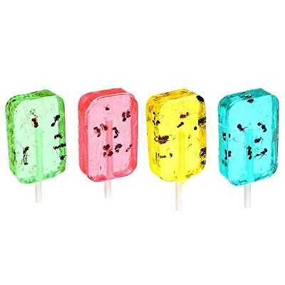 Hotlix Assorted Ant Sucker Lollipop - Pack of 4 - Blueberry, Apple, Banana, Watermelon