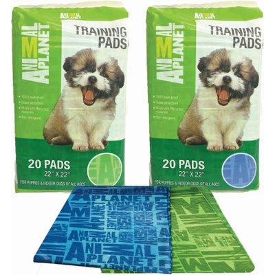 Greenbone Animal Planet Pet Training Pads 20/Pkg-Assorted Green Or Blue