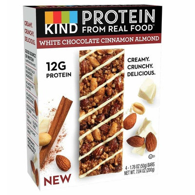 KIND Protein Bars, White Chocolate Cinnamon Almond, Gluten Free, 12g Protein, 1.76oz, 4 Count (6 Pack)