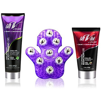 Firming and Reduction System - Vanna Belt 24hr Firming Kit - Gel-V, Gel-V Hot, V-Glove - Three Toning Products Combined for Accelerated Results - Stimulate...