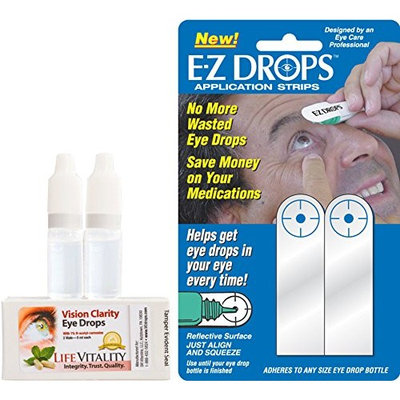 Vision Clarity Eye Drops with 1% Carnosine (NAC Drops), Lubricants, and EZ Drops Eye Drop Applicator Combo
