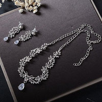 Missgrace Women Wedding Rhinestone Crystal Choker Necklace Earrings Jewelry Sets