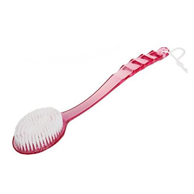 Bath Brush Shower Body Back Exfoliating Body Brush with Long Handle (Pink)