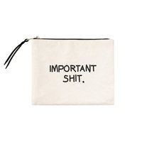 Comfyable Canvas Makeup Bag, Cotton Cosmetic Pouch, Toiletry Travel Case, Printed with Better Late Than Ugly