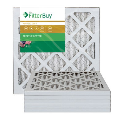 AFB Gold MERV 11 13.25x13.25x1 Pleated AC Furnace Air Filter. Filters. 100% produced in the USA. (Pack of 6)