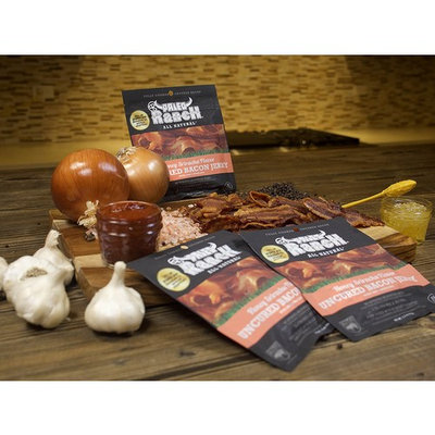 (8 count) PALEO Ranch Uncured Bacon Jerky, Honey Sriracha, 1.5 Ounce
