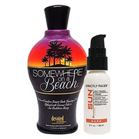 Somewhere on a Beach, Indoor Outdoor, Instant Dark Tanning Lotion 12.25 Ounce + Dark Self Tanner for Face | Flawless Golden Tan on Face and Body