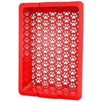 Shake and Rake 17 by 14 by 5-Inch Recyclable Plastic Manual Cat Litter Sifter, Red