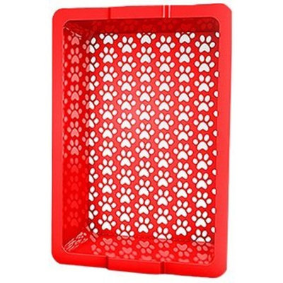 Shake and Rake 17 by 14 by 5-Inch Recyclable Plastic Manual Cat Litter Sifter, Red