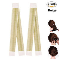 2 Pcs Hair Bun Shapers,FuzzyGreen Women\'s Hair Bun Maker French Twist Hair Fold Wrap Snap Hair Styling Tools