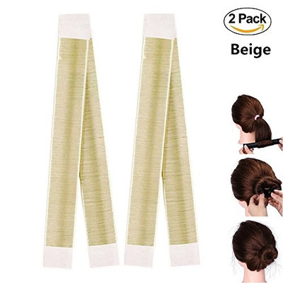 2 Pcs Hair Bun Shapers,FuzzyGreen Women\'s Hair Bun Maker French Twist Hair Fold Wrap Snap Hair Styling Tools