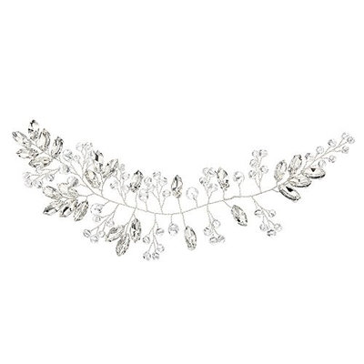 Miallo Wedding Headband 100% Handmade Rhinstone with Crystal Bridal Hair Accessories Bridesmaid Headpieces