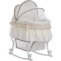 Dream On Me Lacy Portable 2 in 1 Bassinet and Cradle, Green and White