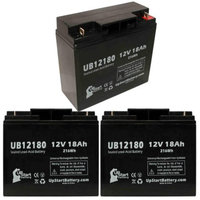 3x Pack - TEMPEST TR22-12 Battery Replacement - UB12180 Universal Sealed Lead Acid Battery (12V, 18Ah, 18000mAh, T4 Terminal, AGM, SLA)