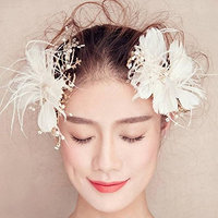 Missgrace Feather Hair Clip Pin Bridal Wedding Dance Party Hair Accessory Women Hair Jewelry