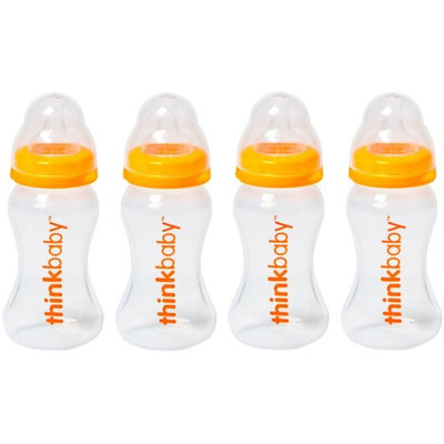 Thinkbaby Baby Bottle with Stage A Nipple (0-6 Months) - 9 Ounce - 4 Pack