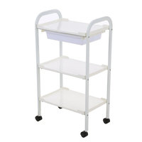 Anself Salon Trolley Barber Cart Hair Rolling Cart 3 Layers Storage Tray Cart