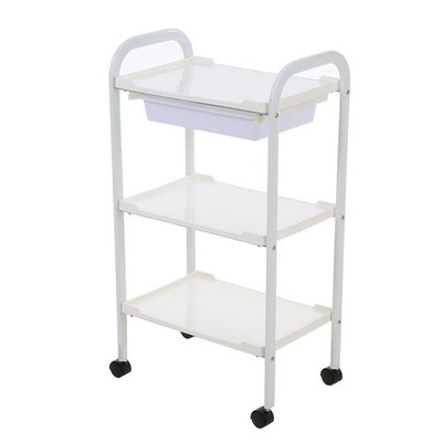 Anself Salon Trolley Barber Cart Hair Rolling Cart 3 Layers Storage Tray Cart