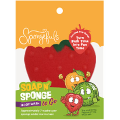 Spongefuls Soap N' Sponge To Go, Strawberry