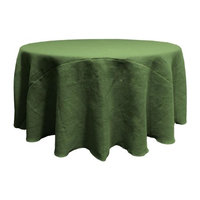 LA Linen TCBurlap120R-GreenHunter Round Dyed Natural Burlap Tablecloth Hunter Green - 120 in.