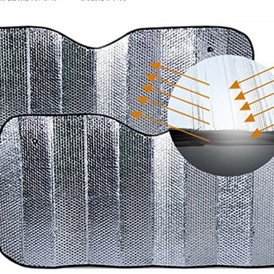 Car Sun Shade, 13060cm Foldable Car Front Rear Windshield, Excellent UV Heat and Sun Reflector, Fit Windscreen Car Large or Small