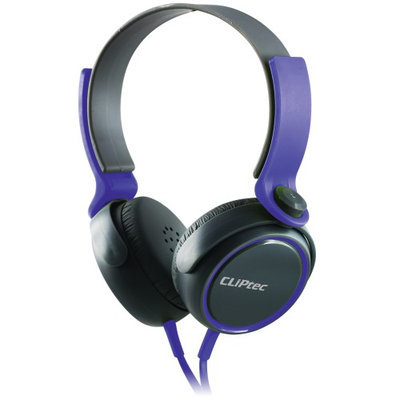 Cliptec Purple Roxx Muisc Stereo 3.5mm Wired Volume Control Headset Earphone On Ear Headphone w/Mic
