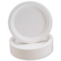 Super Rigid Plate Bagasse Sugarcane Plate 9 inch 23cm - Pack of 50 by REAL ACCESSORIES® Ideal for Party | Kid's parties | Buffets | Picnics | BBQ's | Weddings | Camping Outdoor and more.