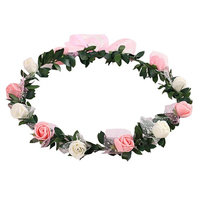 Gilroy Bohemian Rose Flower Crown Headband Bridal Wedding Hair Garland Wreath Headdress
