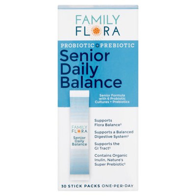Family Flora Probiotic + Prebiotic Senior Daily Balance Dietary Supplement Stick Packs, 30 count